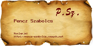 Pencz Szabolcs névjegykártya